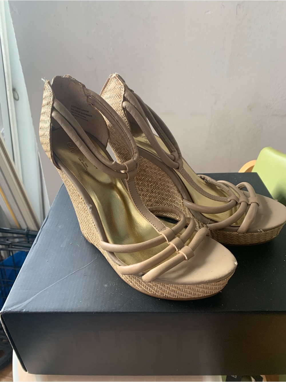 Women's Tan Wedge Sandals - Neutral Strappy Espadrille